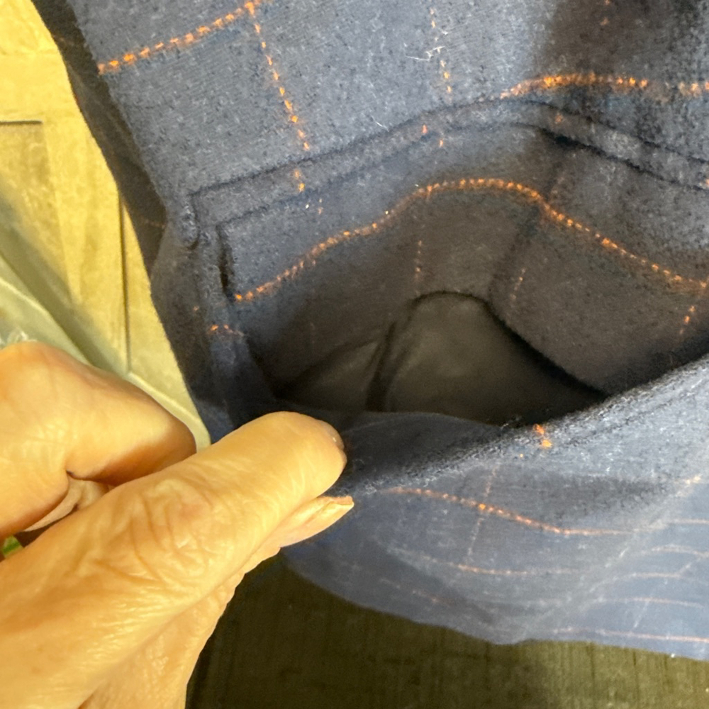 Women's Future Collective Navy Orange Plaid Blazer 4X - Picture 4 of 7